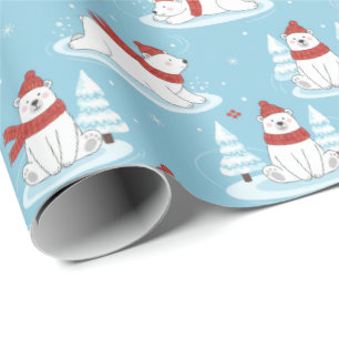 Süßer Eisbär Winter Wonderland Weihnachten Geschenkpapier
