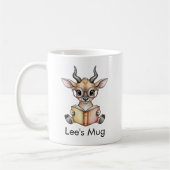 Süßer Eland liest Buch individuell Kaffeetasse (Links)