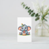 Süßer Elefant 11. Geburtstag Begleitkarte (Stehend Vorderseite)