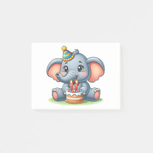 Süßer Elefant 11. Geburtstag Post-it Klebezettel