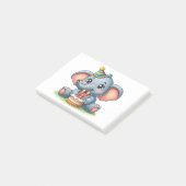 Süßer Elefant 11. Geburtstag Post-it Klebezettel (angewinkelt)