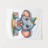 Süßer Elefant 11. Geburtstag Wandteppich (Vorderseite (Horizontal))