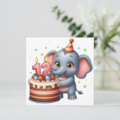 Süßer Elefant 12. Geburtstag (Stehend Vorderseite)