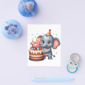 Süßer Elefant 12. Geburtstag Flyer (Einzeln)