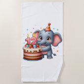Süßer Elefant 12. Geburtstag Strandtuch (Vorderseite)