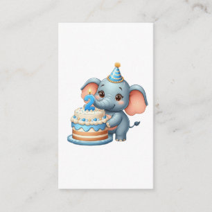 Süßer Elefant 2. Geburtstag Begleitkarte