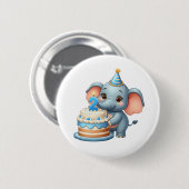 Süßer Elefant 2. Geburtstag Button (Vorne & Hinten)