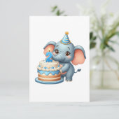 Süßer Elefant 2. Geburtstag Einladung (Stehend Vorderseite)