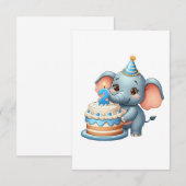 Süßer Elefant 2. Geburtstag Einladung (Vorne/Hinten)
