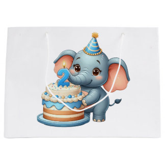 Süßer Elefant 2. Geburtstag Große Geschenktüte
