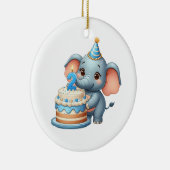 Süßer Elefant 2. Geburtstag Keramik Ornament (Rechts)