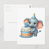 Süßer Elefant 2. Geburtstag Postkarte (Vorne/Hinten)