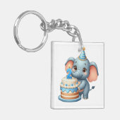 Süßer Elefant 2. Geburtstag Schlüsselanhänger (Vorderseite links)