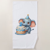 Süßer Elefant 2. Geburtstag Strandtuch (Vorderseite)