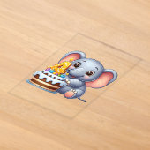 Süßer Elefant 4. Geburtstag Acryleinladungen (Ablage )