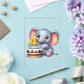 Süßer Elefant 4. Geburtstag Acryleinladungen (In Situ (Hochzeit))