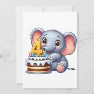 Süßer Elefant 4. Geburtstag Ankündigung