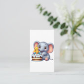 Süßer Elefant 4. Geburtstag Begleitkarte (Stehend Vorderseite)