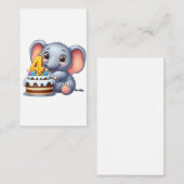 Süßer Elefant 4. Geburtstag Begleitkarte (Vorne/Hinten)