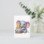 Süßer Elefant 4. Geburtstag Begleitkarte (Stehend Vorderseite)