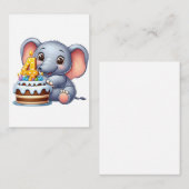 Süßer Elefant 4. Geburtstag Begleitkarte (Vorne/Hinten)