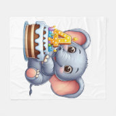 Süßer Elefant 4. Geburtstag Fleecedecke (Vorderseite (Horizontal))