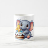 Süßer Elefant 4. Geburtstag Kaffeetasse (Mittel)