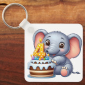 Süßer Elefant 4. Geburtstag Schlüsselanhänger (Vorderseite)
