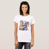 Süßer Elefant 4. Geburtstag T-Shirt (Vorne ganz)