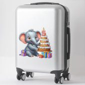 Süßer Elefant 5. Geburtstag Aufkleber (Koffer)