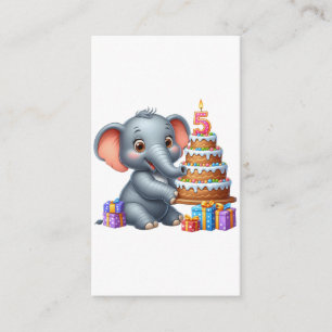 Süßer Elefant 5. Geburtstag Begleitkarte