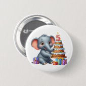 Süßer Elefant 5. Geburtstag Button (Vorne & Hinten)