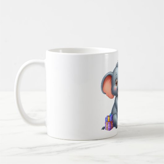 Süßer Elefant 5. Geburtstag Kaffeetasse (Links)