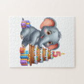 Süßer Elefant 5. Geburtstag Puzzle (Horizontal)