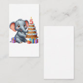 Süßer Elefant 5. Geburtstag Visitenkarte (Vorne/Hinten)