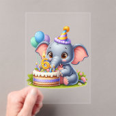 Süßer Elefant 6. Geburtstag Acryleinladungen (Insitu (Handheld))
