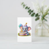 Süßer Elefant 6. Geburtstag Begleitkarte (Stehend Vorderseite)