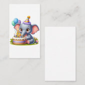 Süßer Elefant 6. Geburtstag Begleitkarte (Vorne/Hinten)