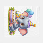 Süßer Elefant 6. Geburtstag Fleecedecke (Vorderseite (Horizontal))
