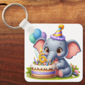 Süßer Elefant 6. Geburtstag Schlüsselanhänger (Vorderseite)