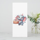 Süßer Elefant 7. Geburtstag Einladung (Stehend Vorderseite)