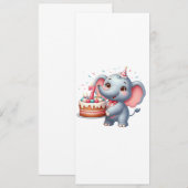 Süßer Elefant 7. Geburtstag Einladung (Vorne/Hinten)
