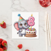 Süßer Elefant 8. Geburtstag Serviette (Beispiel)