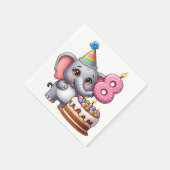 Süßer Elefant 8. Geburtstag Serviette (Ecke)