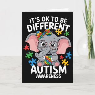 Süßer Elefant Anders Autismusbwusstsein Puzzles  Karte