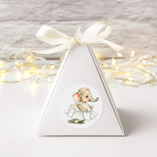 Süßer Elefant Aquarell  Quadratischer Aufkleber