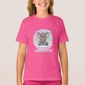 Süßer Elefant auf Wolke - Ich bin Ele-Fun-t Pun T-Shirt