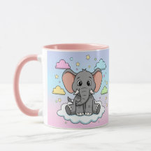 Süßer Elefant auf Wolke - Ich bin Ele-Fun-t Wortsp