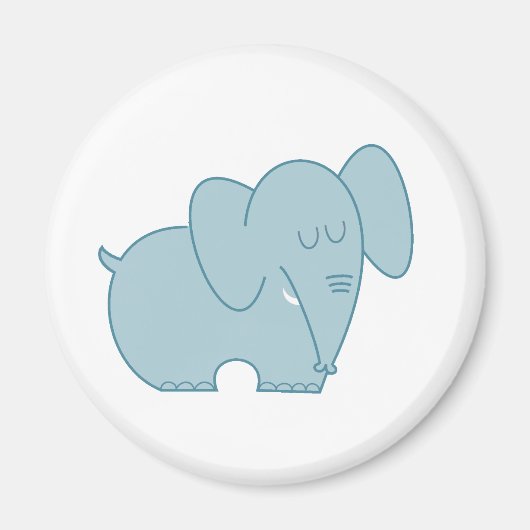 Süßer Elefant (blau) Magnet (Vorne)