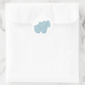 Süßer Elefant (blau) Runder Aufkleber (Tasche)